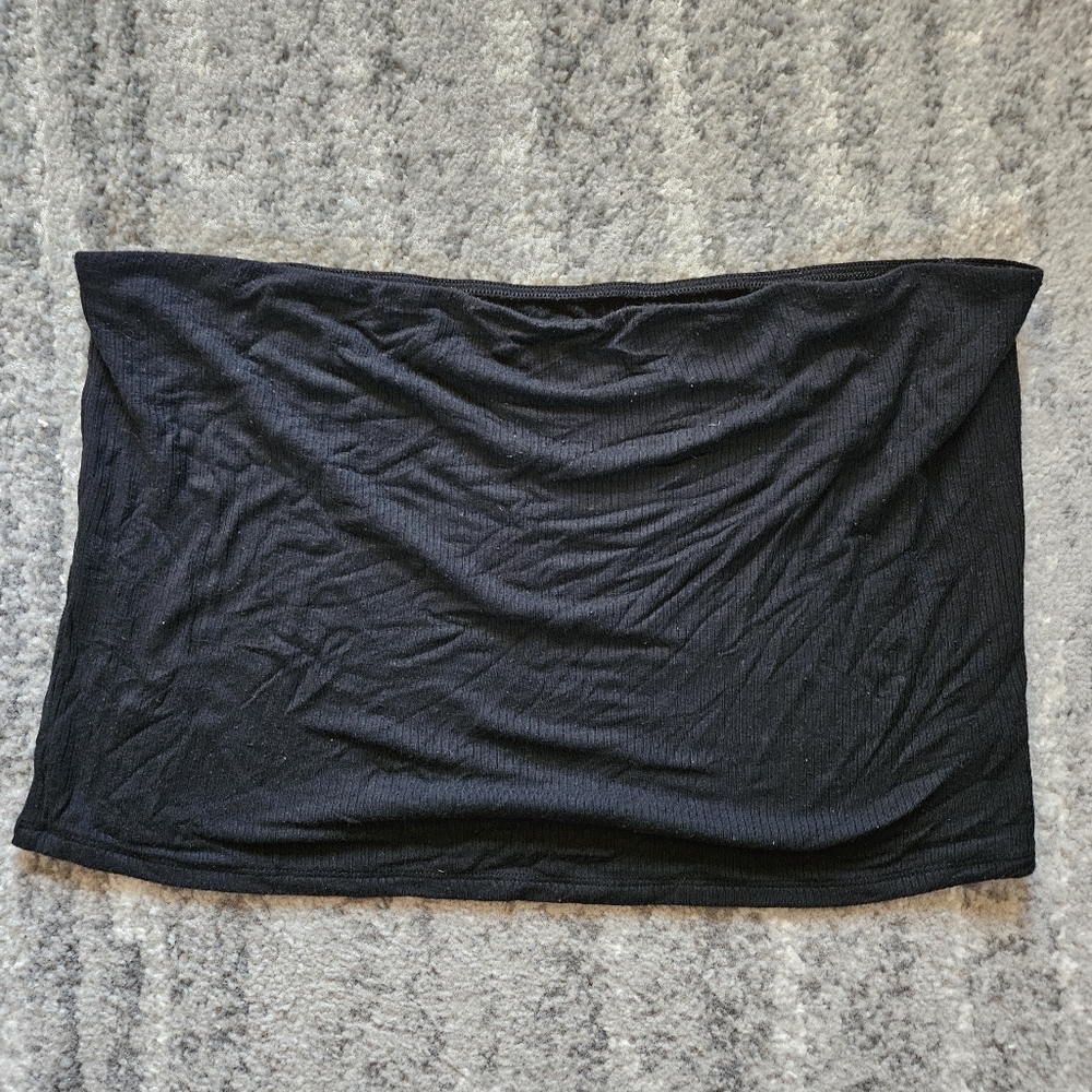 American Eagle Black Soft & Sexy Ribbed Tube Top, Size XXL